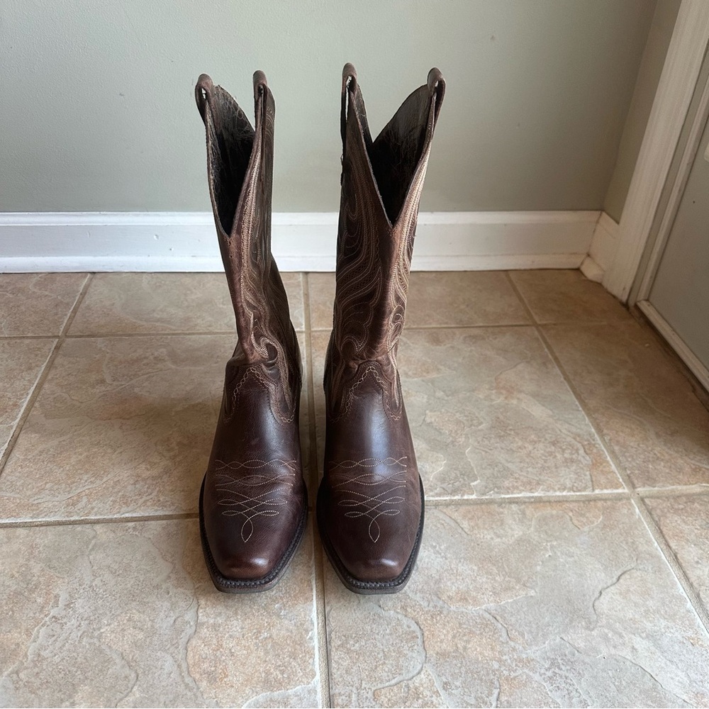 NWOB Ariat Lively Boots Leather Square Snip Toe Cowboy 10016357​ - Picture 4 of 8